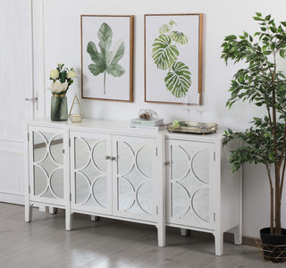 72 inch mirrored credenza in White