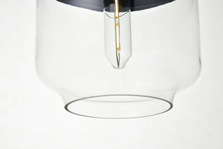 Ashwell 1 Light Black Pendant With Clear Glass