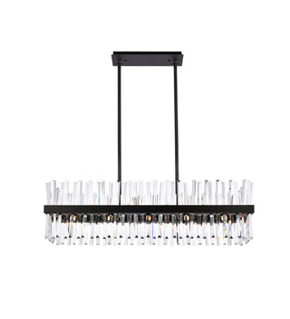 Serephina 42 inch crystal rectangle chandelier light in black