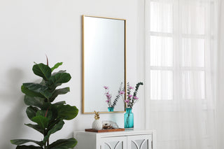 Metal frame rectangle mirror 20 inch in Brass