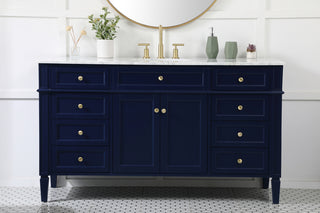 60 inch Single bathroom vanity in blue