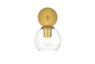 Genesis 1 light Brass and Clear Bath Sconce