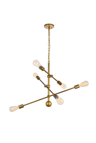 Axel 6 Lights Brass Pendant