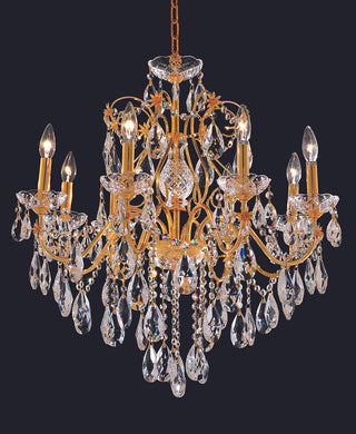 St. Francis 8 light Gold Chandelier Clear Royal Cut Crystal