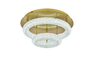 Bowen 22 inch Adjustable LED Flush Mount in Satin Gold