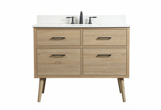 42 inch Single bathroom vanity in mango wood with backsplash