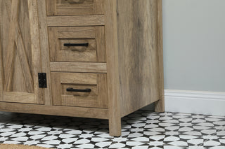 36 inch Single bathroom vanity in natural oak with backsplash
