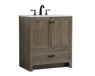 30 inch Single Bathroom Vanity in Weathered oak