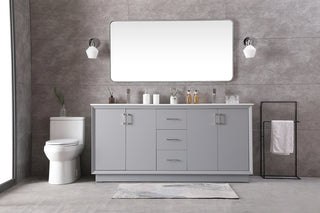 72 Inch Double Bathroom Vanity In Grey