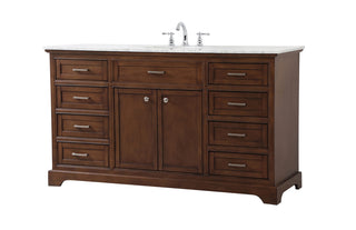 60 inch Single bathroom vanity in teak