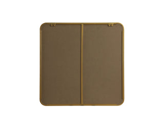 Soft corner metal square mirror 30x30 inch in Brass