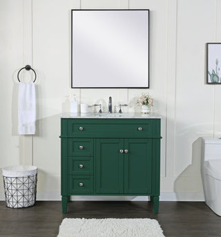 36 inch Single bathroom vanity in green