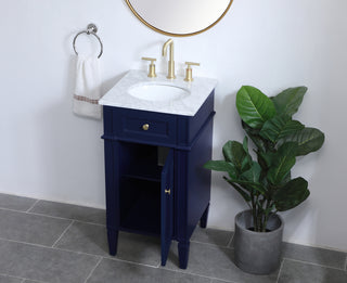 18 inch Single bathroom vanity in blue