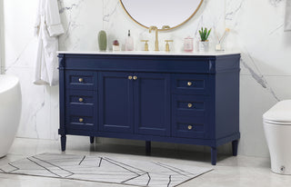 60 inch Single bathroom vanity in blue