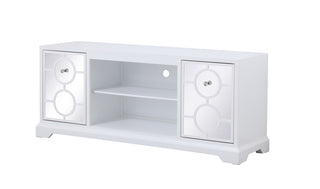 60 in. mirrored TV stand in white