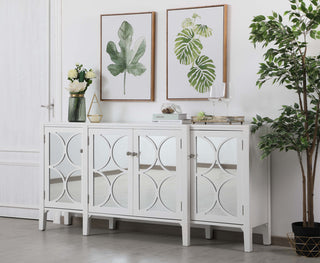 72 inch mirrored credenza in White