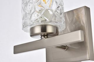 Cassie 1 light bath sconce in satin nickel with clear shade