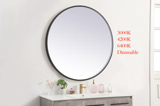 Pier 42 inch LED mirror with adjustable color temperature 3000K/4200K/6400K in black