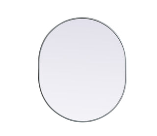 Metal Frame Oval Mirror 30x36 Inch in Silver