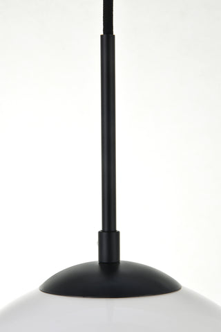 Baxter 1 Light Black Pendant With Frosted White Glass