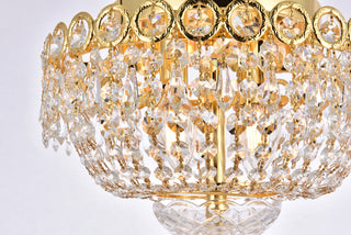 Century 4 light Gold Flush Mount Clear Royal Cut Crystal