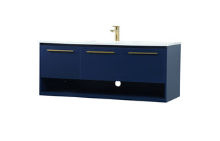 48 inch Single bathroom vanity in blue