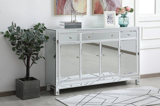 56 inch mirrored credenza in white