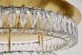 Monroe LED light gold Flush Mount Clear Royal Cut Crystal