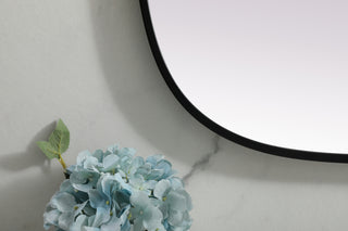 Metal Frame Oval Mirror 24x40 Inch in Black