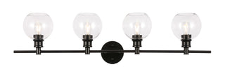 Collier 4 light Black and Clear glass Wall sconce