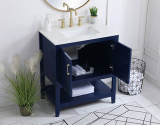 30 inch Single Bathroom Vanity in Blue