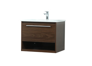 24 inch Single bathroom vanity in walnut