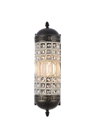 Olivia 1 light Dark Bronze Wall Sconce Clear Royal Cut Crystal