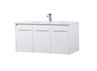 40 inch  Single Bathroom Floating Vanity in White