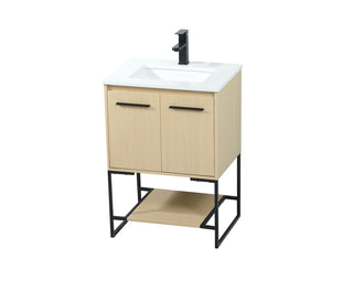 24 inch Single bathroom vanity in maple