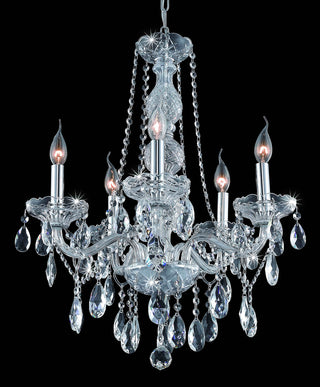 Verona 5 light Chrome Chandelier Clear Royal Cut Crystal