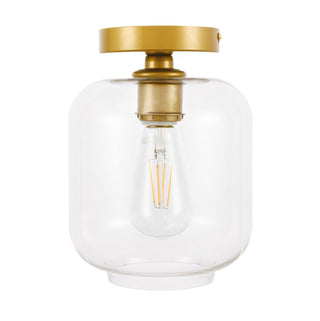 Collier 1 light Brass and Clear glass Flush mount