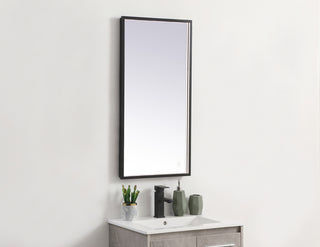 Pier 18x36 inch LED mirror with adjustable color temperature 3000K/4200K/6400K in black