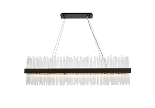 Dallas 48 inch rectangle crystal pendant in black