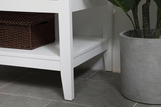 30 inch Single Bathroom Vanity in White with Backsplash