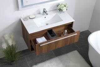 36 inch  Single Bathroom Vanity in Walnut Brown