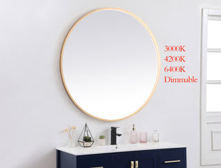 Pier 45 inch LED mirror with adjustable color temperature 3000K/4200K/6400K in brass