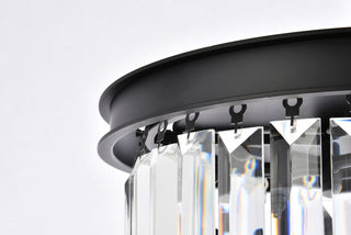 Sydney 3 light Matte Black Flush Mount Clear Royal Cut Crystal