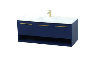 48 inch Single bathroom vanity in blue