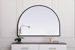 Metal Frame Arch Mirror 33x24 Inch in Black