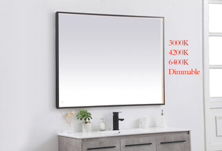 Pier 36x48 inch LED mirror with adjustable color temperature 3000K/4200K/6400K in black