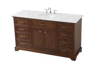 60 inch Single bathroom vanity in teak