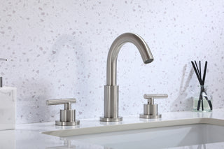 Leah 8 inch Widespread Double Handle Bathroom Faucet in Brushed Nickel