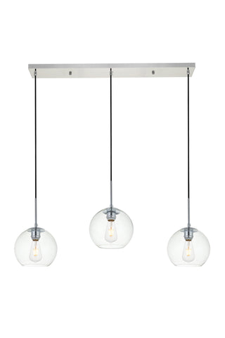 Baxter 3 Lights Chrome Pendant With Clear Glass