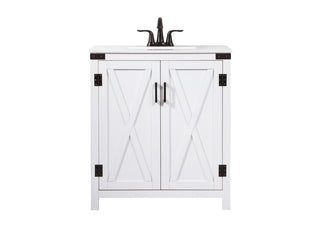 30 inch Single bathroom vanity in white